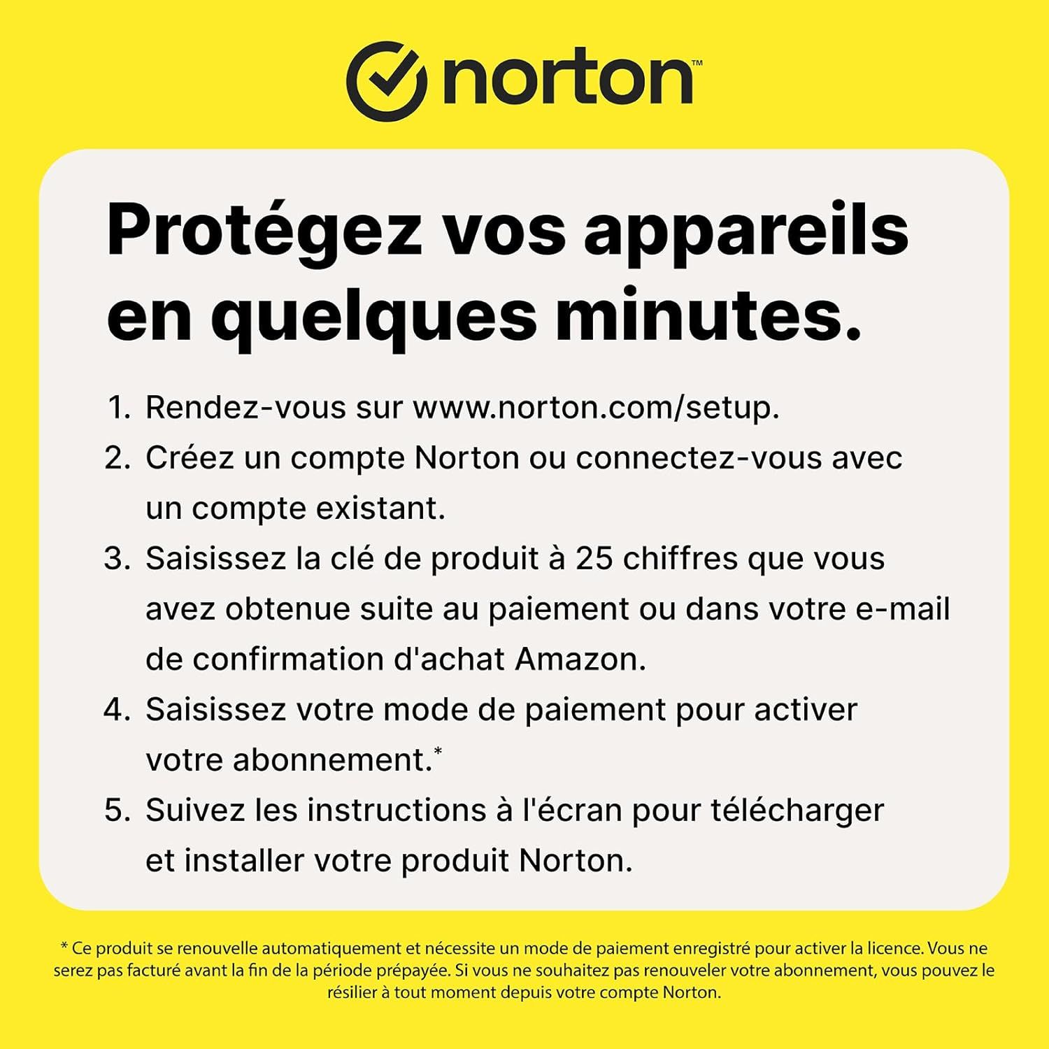 Interface Norton 360 Deluxe sur mobile et desktop