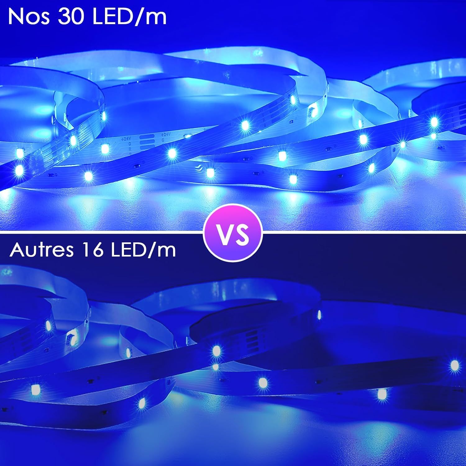 Fixation et découpe du bandeau LED HOVVIDA pour une installation sur mesure.