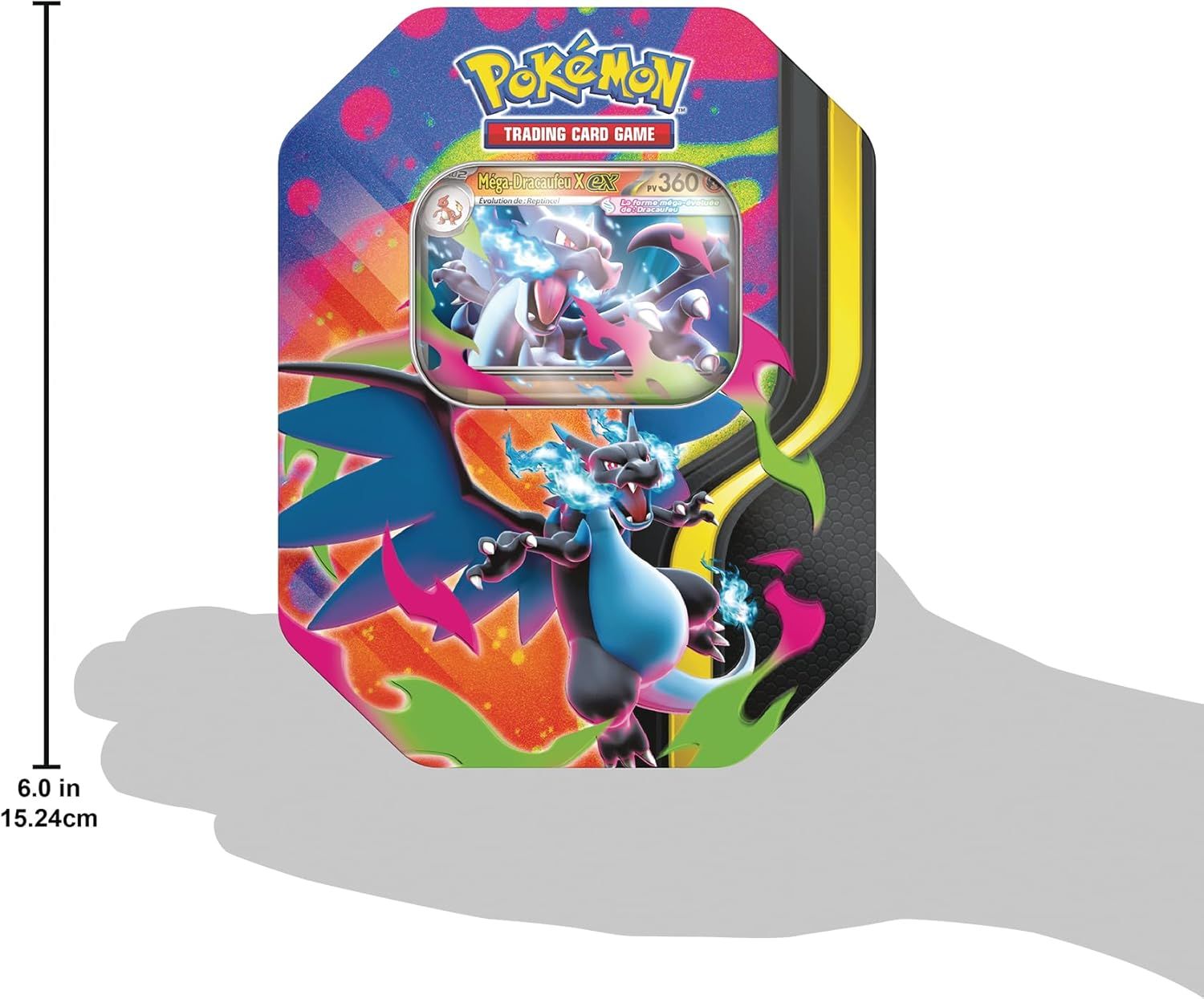 Présentation du coffret Pokémon Méga-Dracaufeu X-ex avec ses accessoires