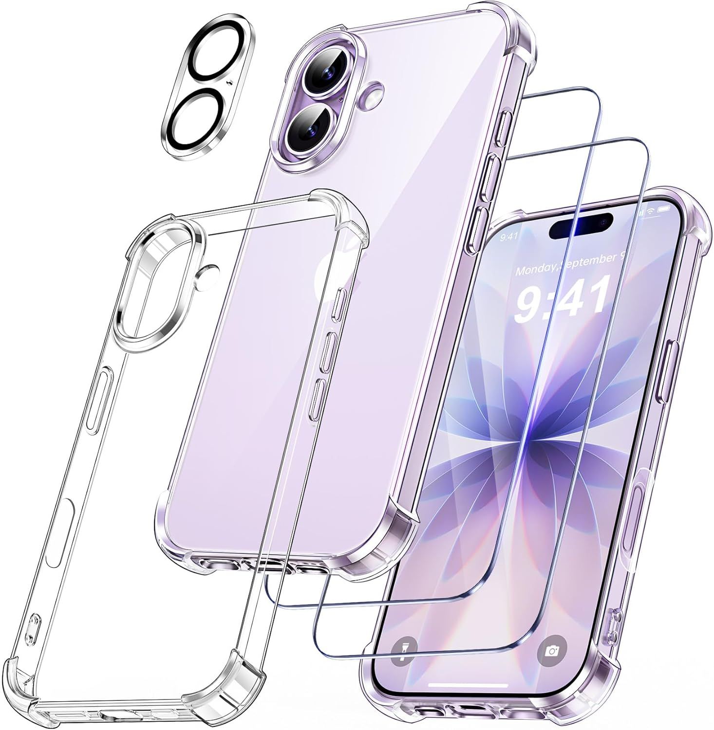 Vue principale : Coque iPhone 17 4 en 1 anti-choc avec verre trempé