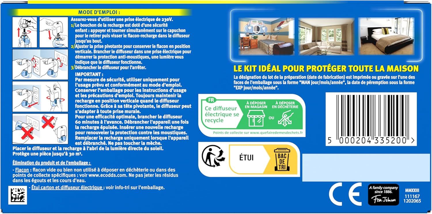 Détail de la recharge du diffuseur Raid avec son liquide anti-moustiques