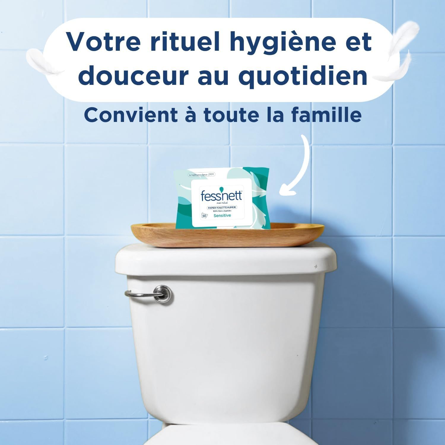 Détail et caractéristiques : Fess’nett Sensitive Papier WC Humide 50 Pièces