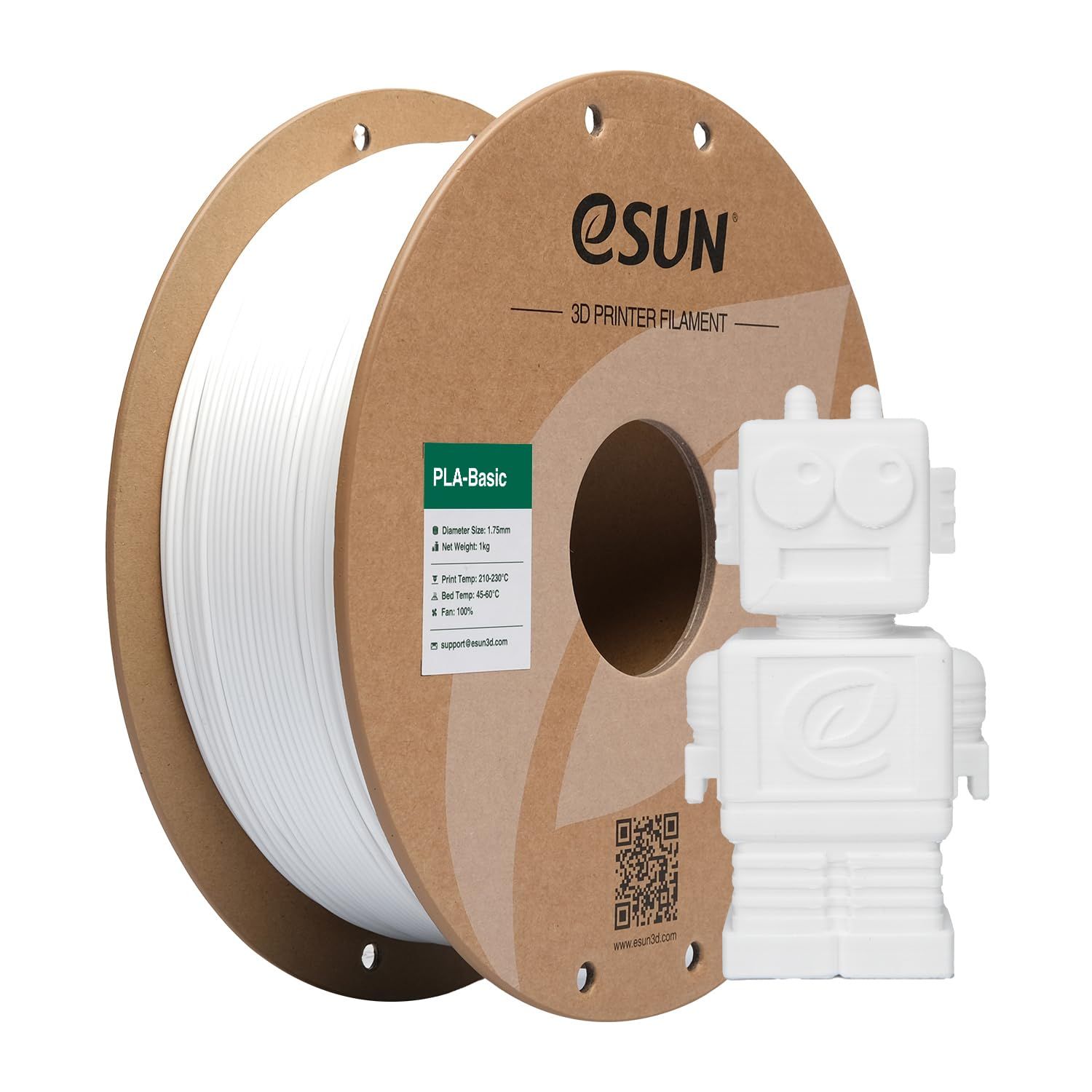 Vue principale : Filament PLA blanc eSUN 1.75 mm