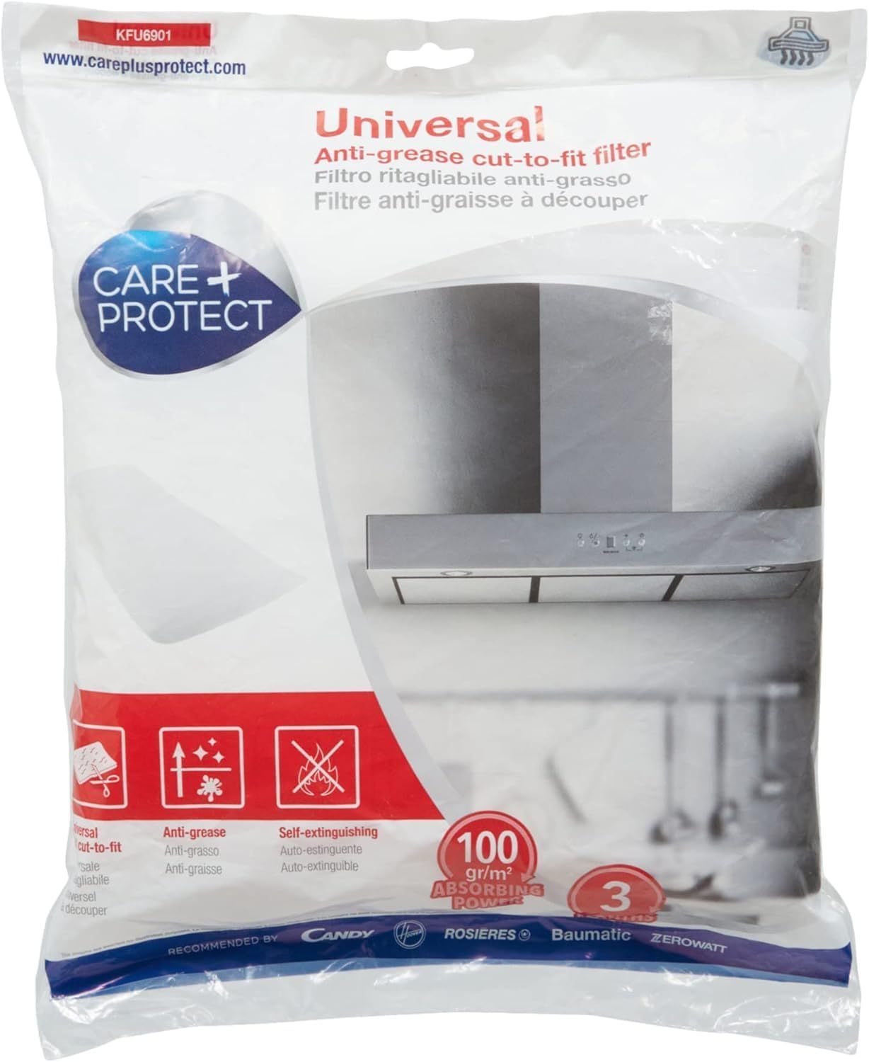 Vue principale : Filtre de hotte CARE PROTECT anti-graisse 47 x 97 cm