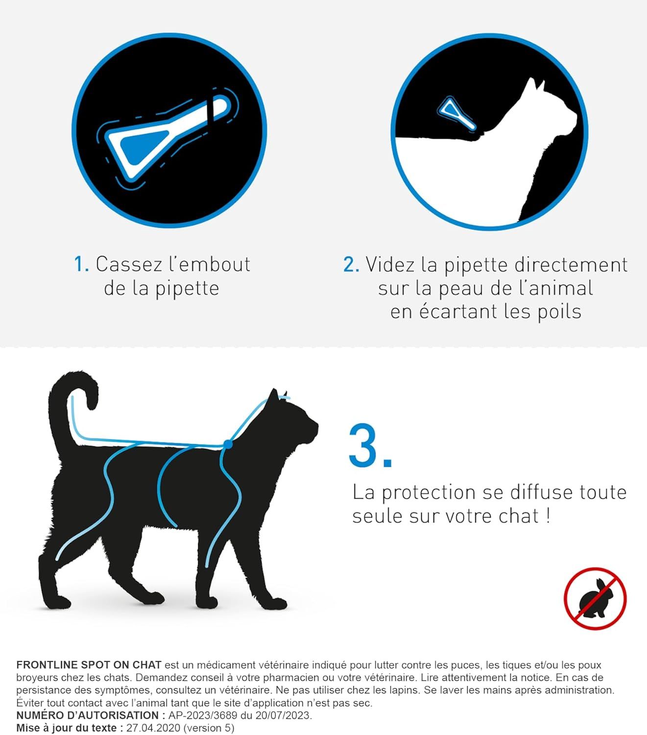 Pipette Frontline Spot-On Chat prête à l'emploi