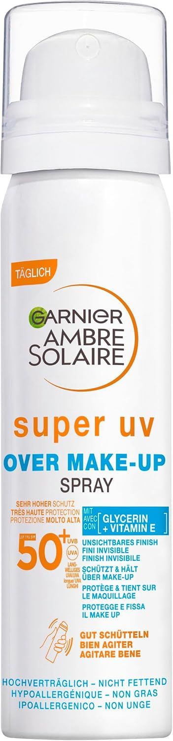 Vue principale : Garnier Garnier Amber Solar Super UV Over Makeup Spray SPF 50+