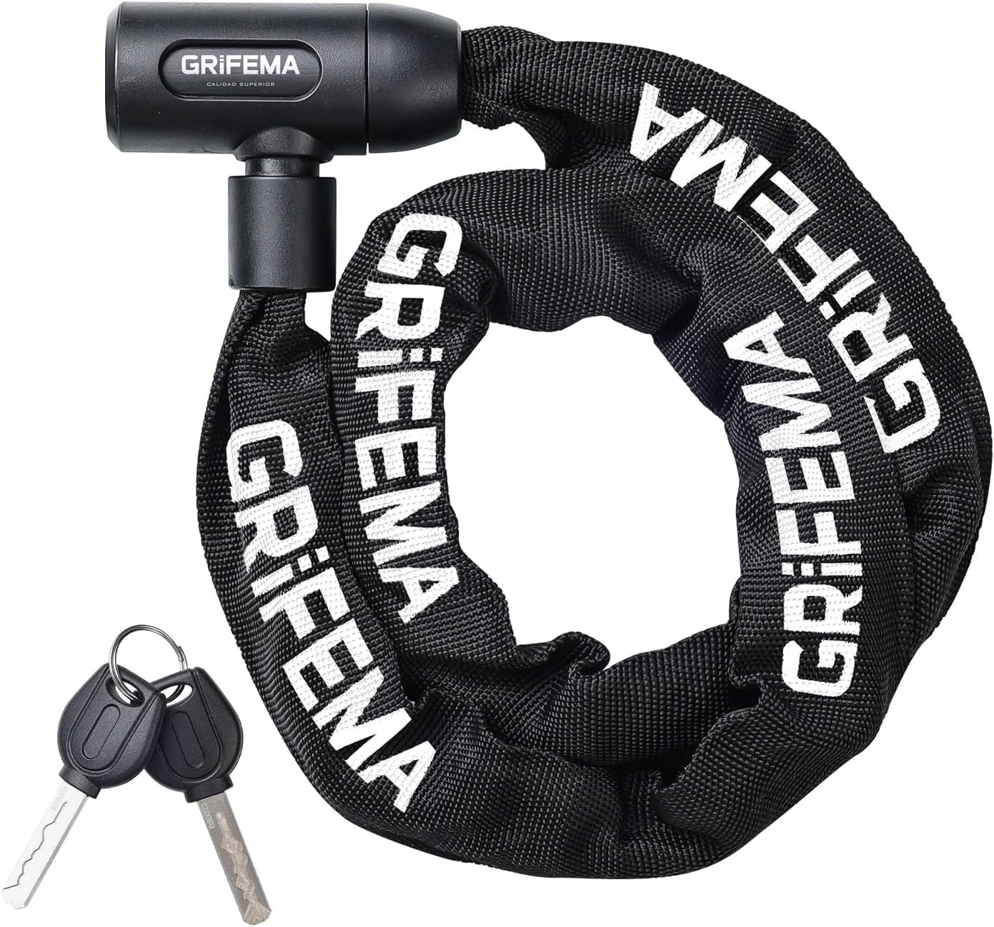 Vue principale : GRIFEMA GRIFEMA GA1201-12 Bicycle Lock Chain 120 cm, Chain Lock for Bicycles, Motorcycles, Electric Scooter…