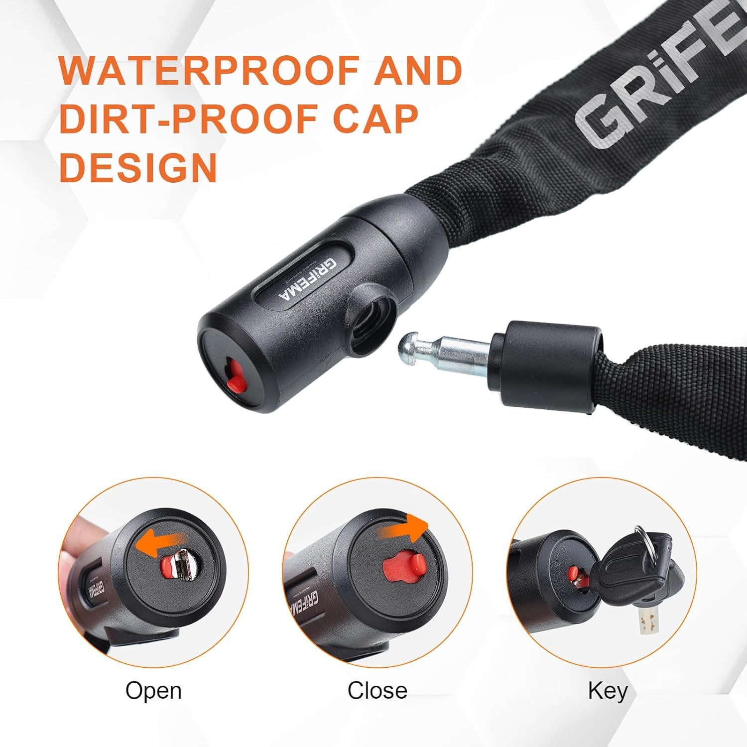 Présentation produit : Antivol chaîne GRIFEMA GA1201-12 en utilisation