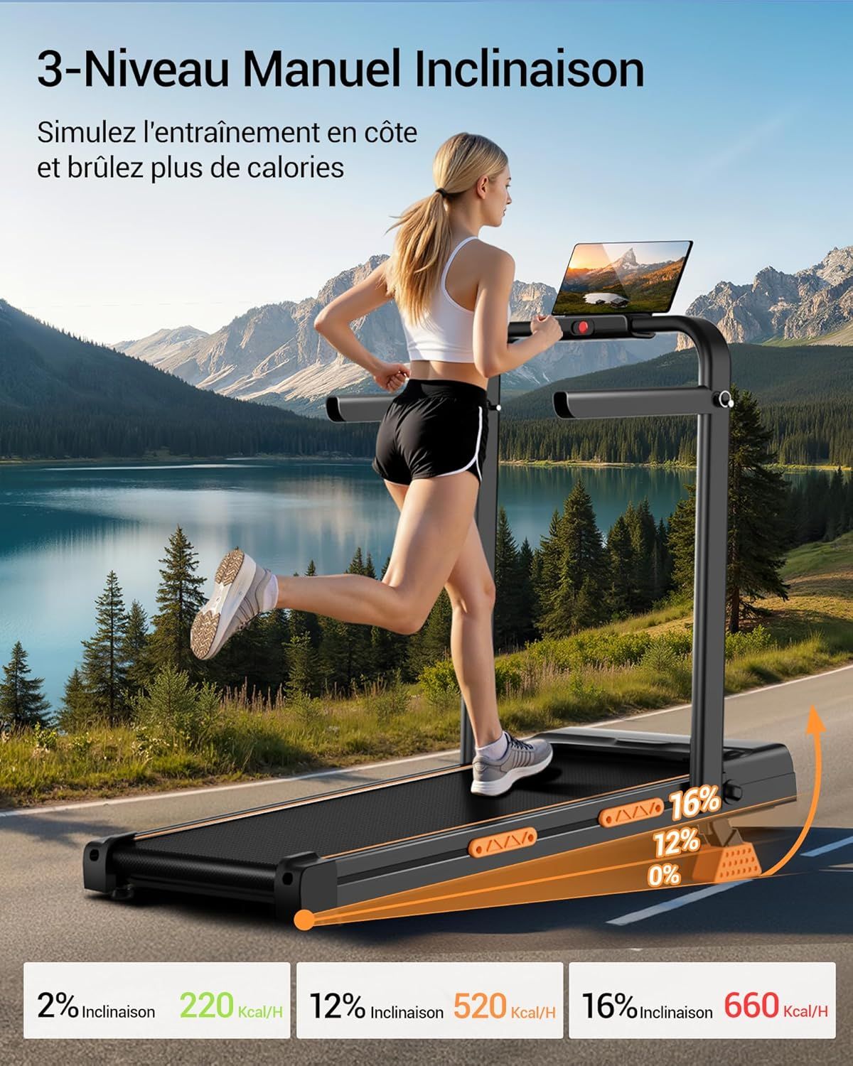 Personne utilisant le tapis de course LONTEK à la maison