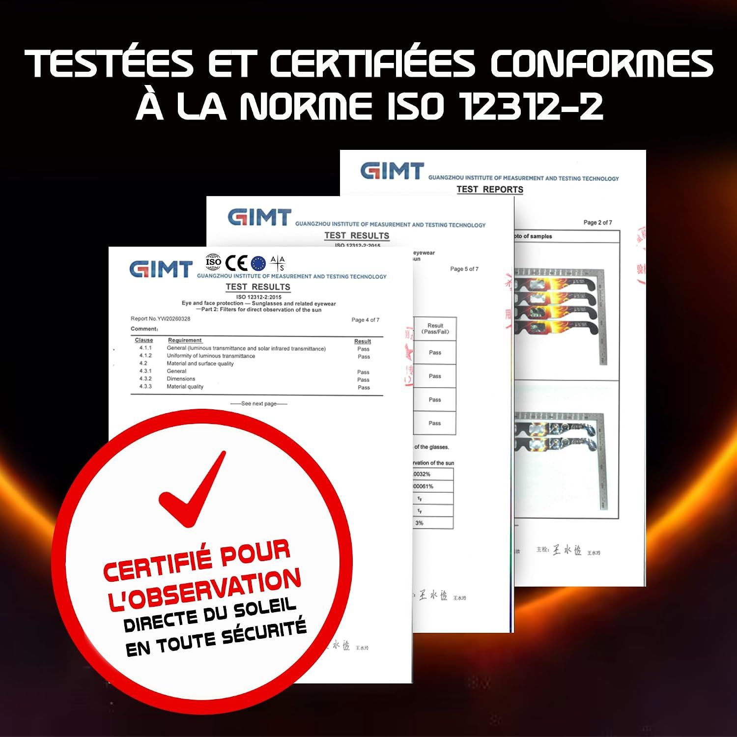 Lot de 6 lunettes Galaxium certifiées ISO 12312-2 pour observer l'éclipse solaire de 2026