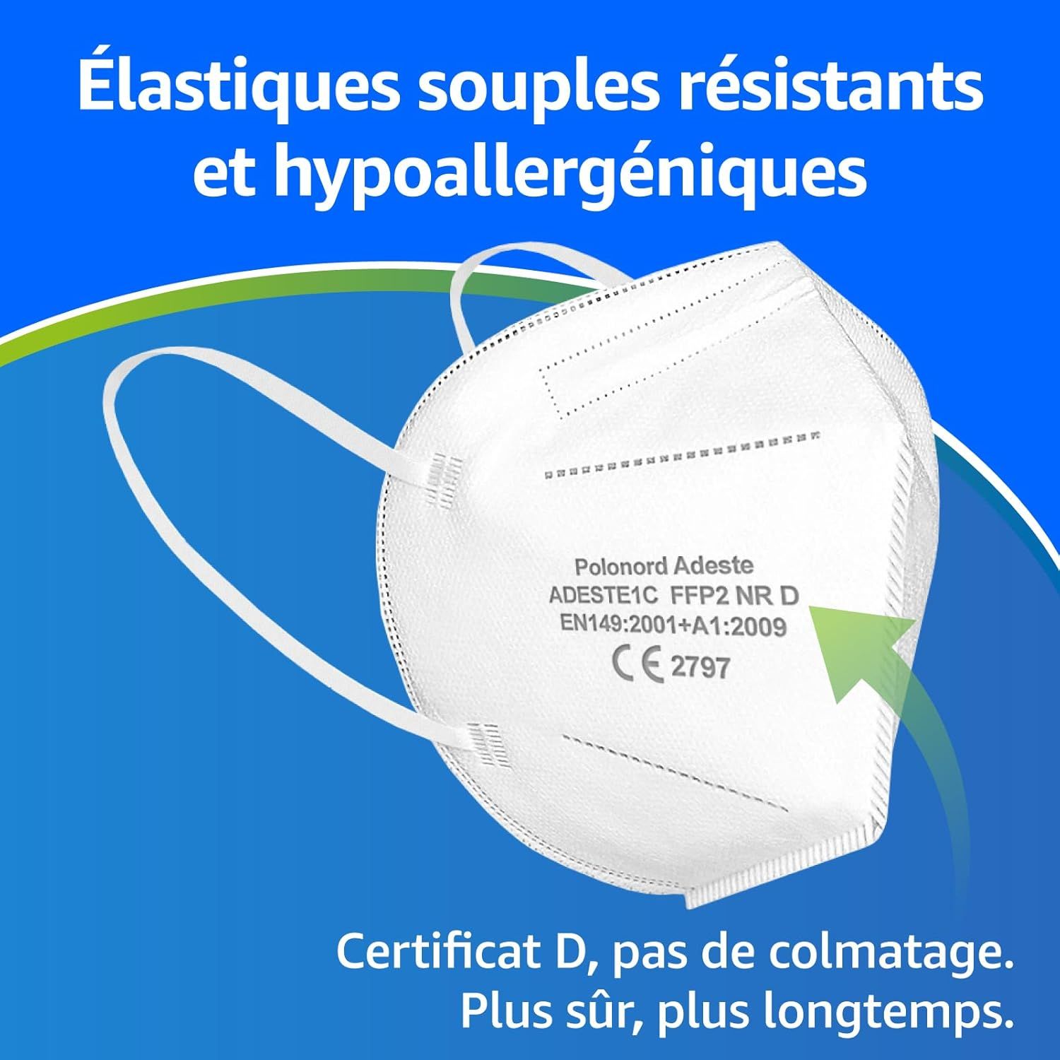 Vue d'ensemble du masque FFP2 Adeste en situation réelle