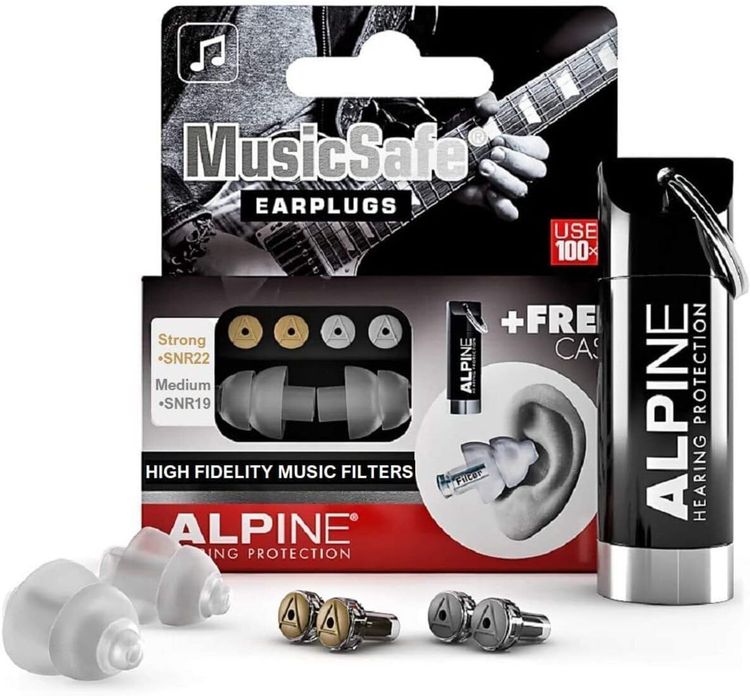 Vue principale : Bouchons auditifs MusicSafe Alpine avec filtres interchangeables