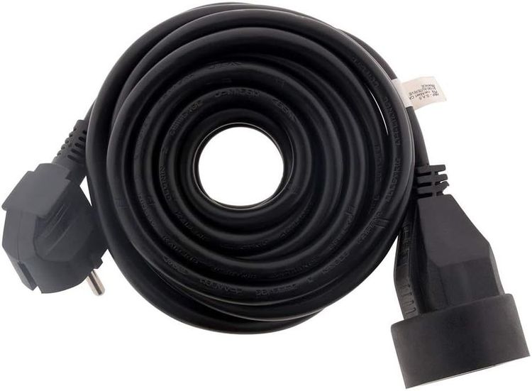 Vue principale : Extension électrique 16A HO5VV-F 3G1.5mm² noire 5 m