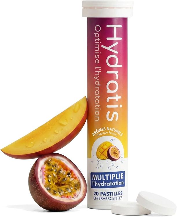 Vue principale : Comprimés Hydratis Mango Passion pour une hydratation optimale