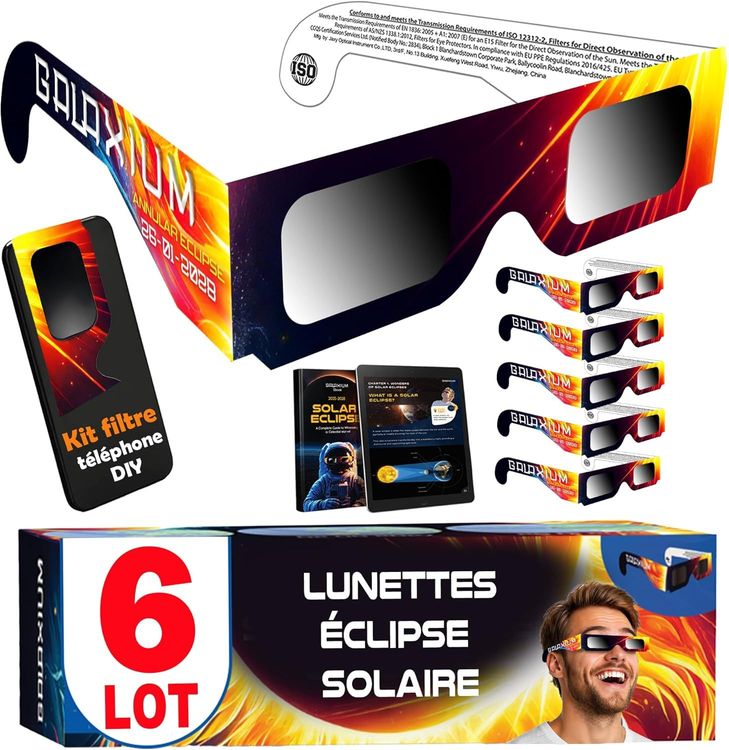 Vue principale : Lunettes éclipse solaire 2026 certifiées ISO