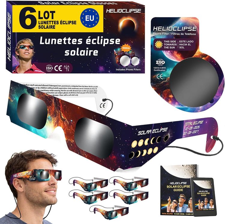 Vue principale : Lunettes éclipse solaire Helioclipse certifiées 2026