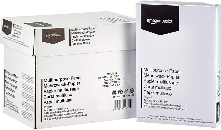 Vue principale : Papier A4 Amazon Basics 80 g – 2500 feuilles