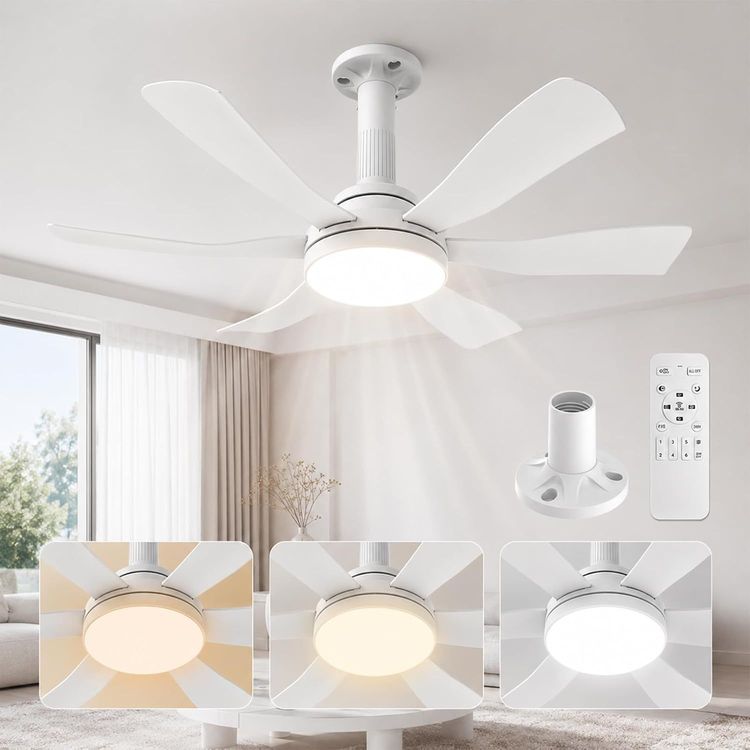 Vue principale : Ventilateur plafond Hisummer 71 cm avec lumière et télécommande