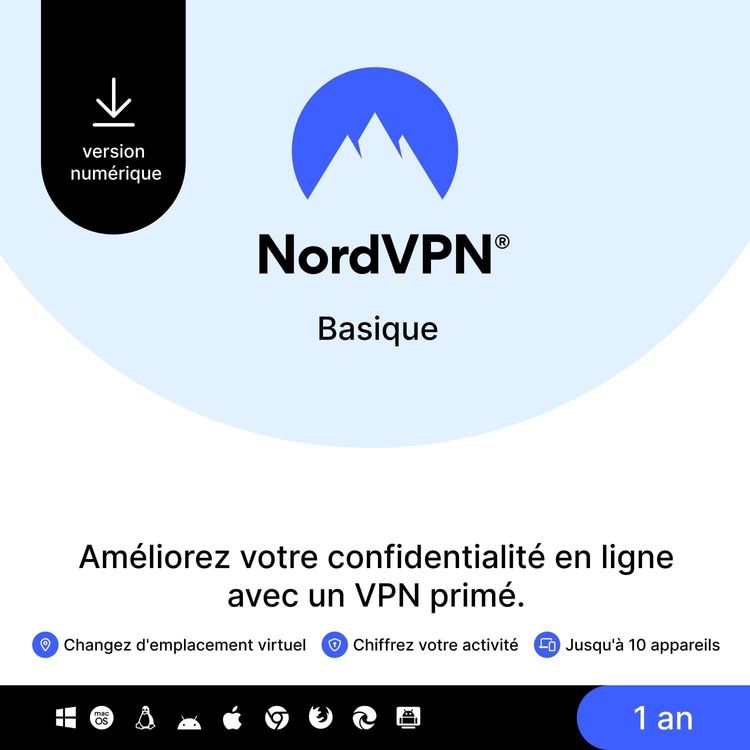 Vue principale : VPN NordVPN pour 10 appareils 1 an