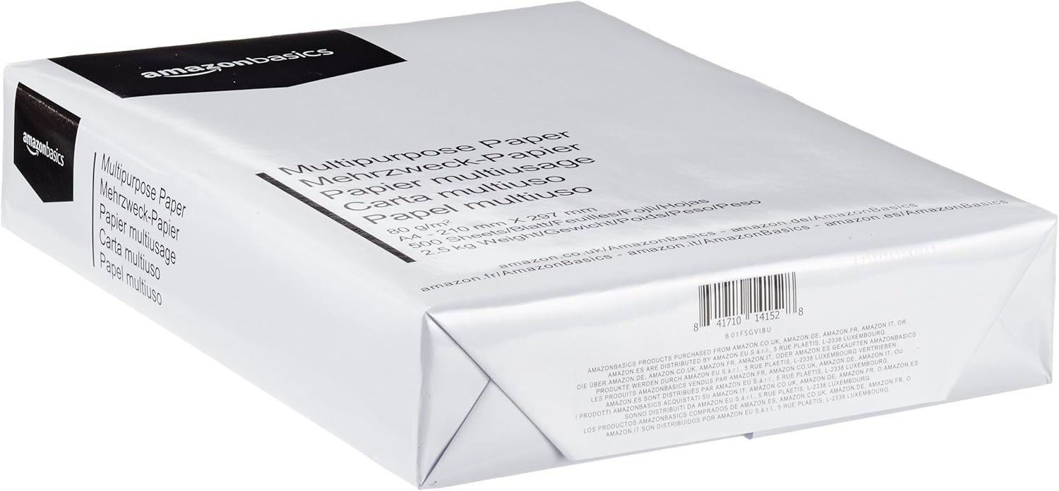 Feuille imprimée recto-verso avec le papier A4 80 g Amazon Basics