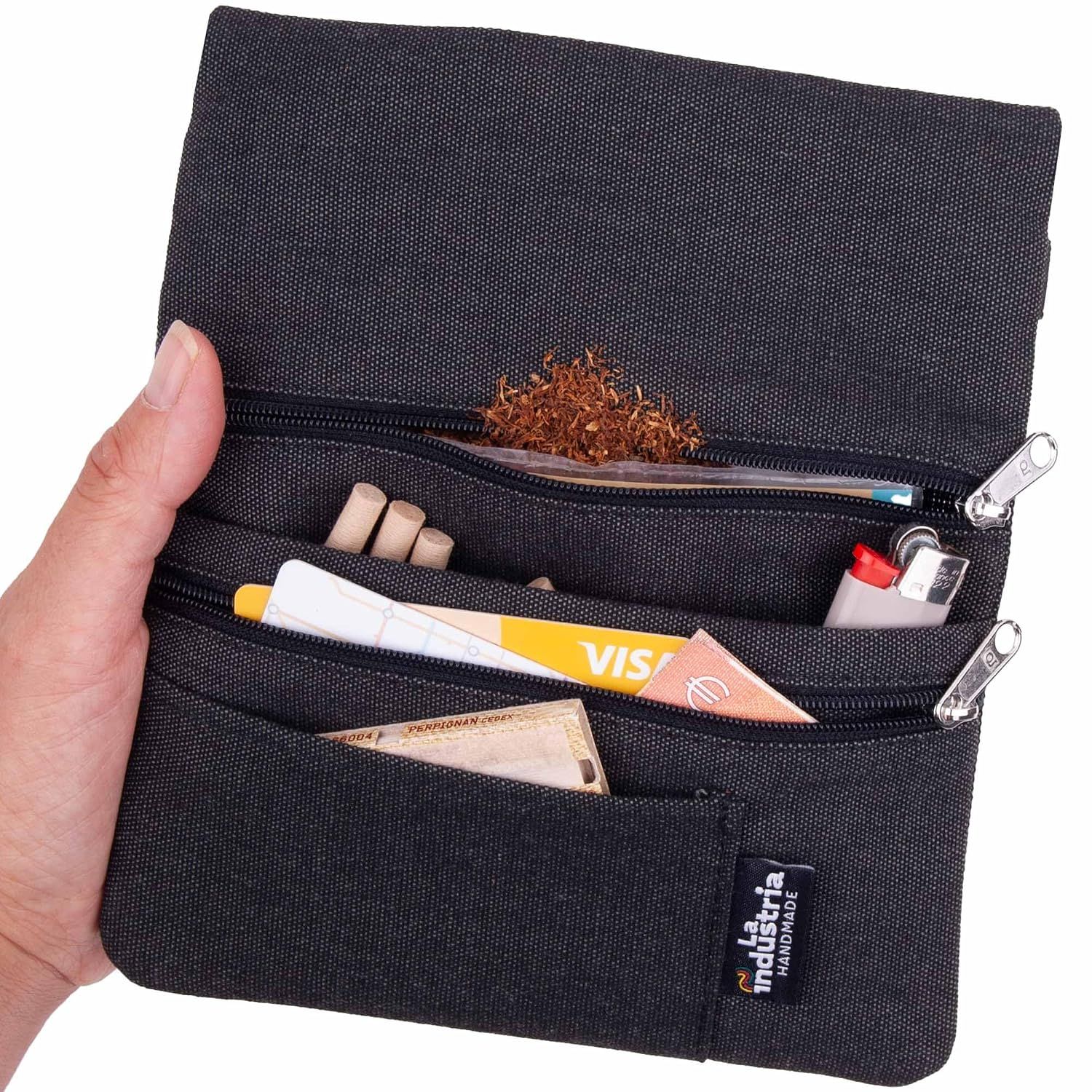Vue principale : Poche à tabac étanche et compartimentée La Industria