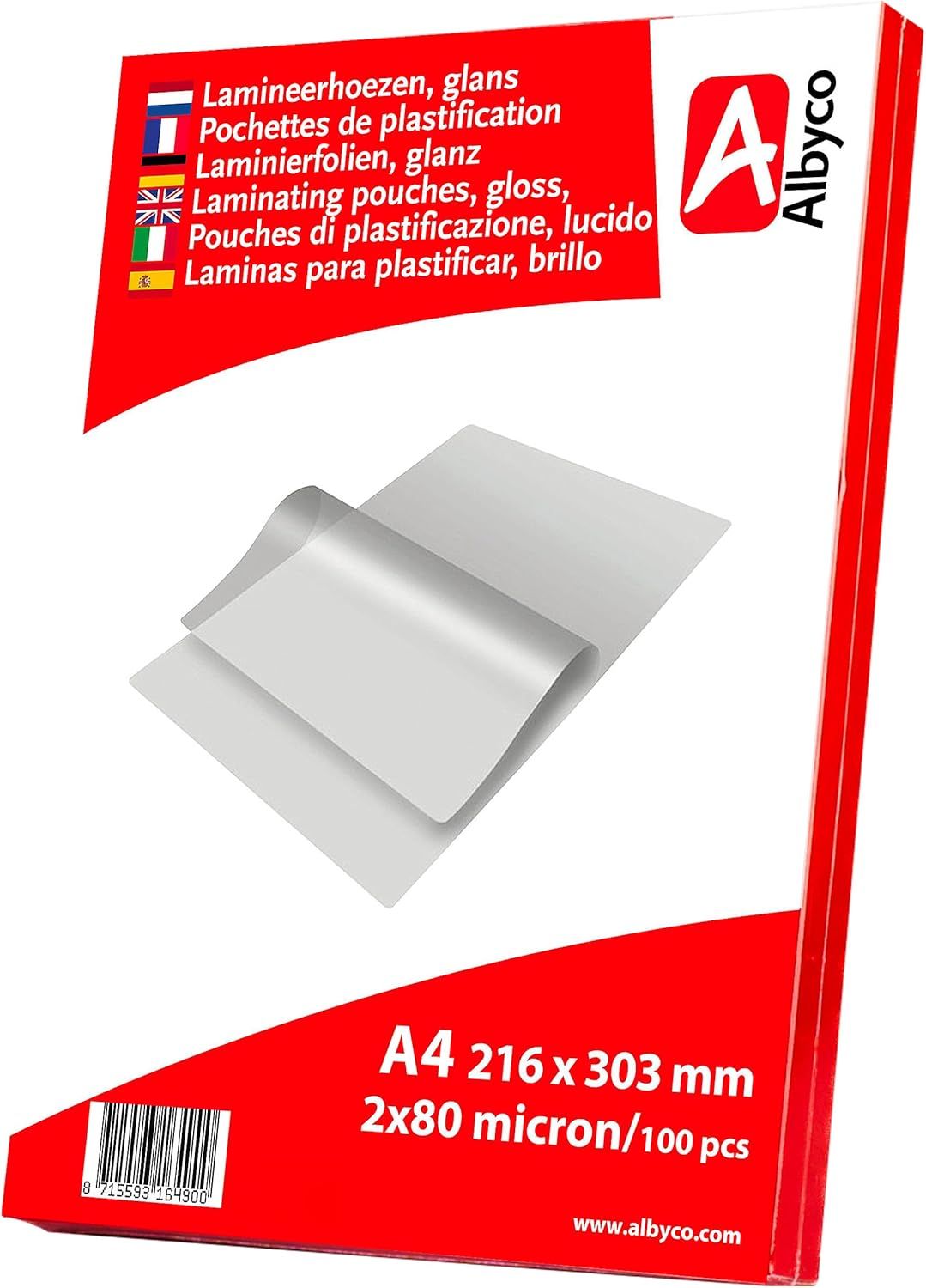 Vue principale : Poches laminage A4 Albyco 160 microns