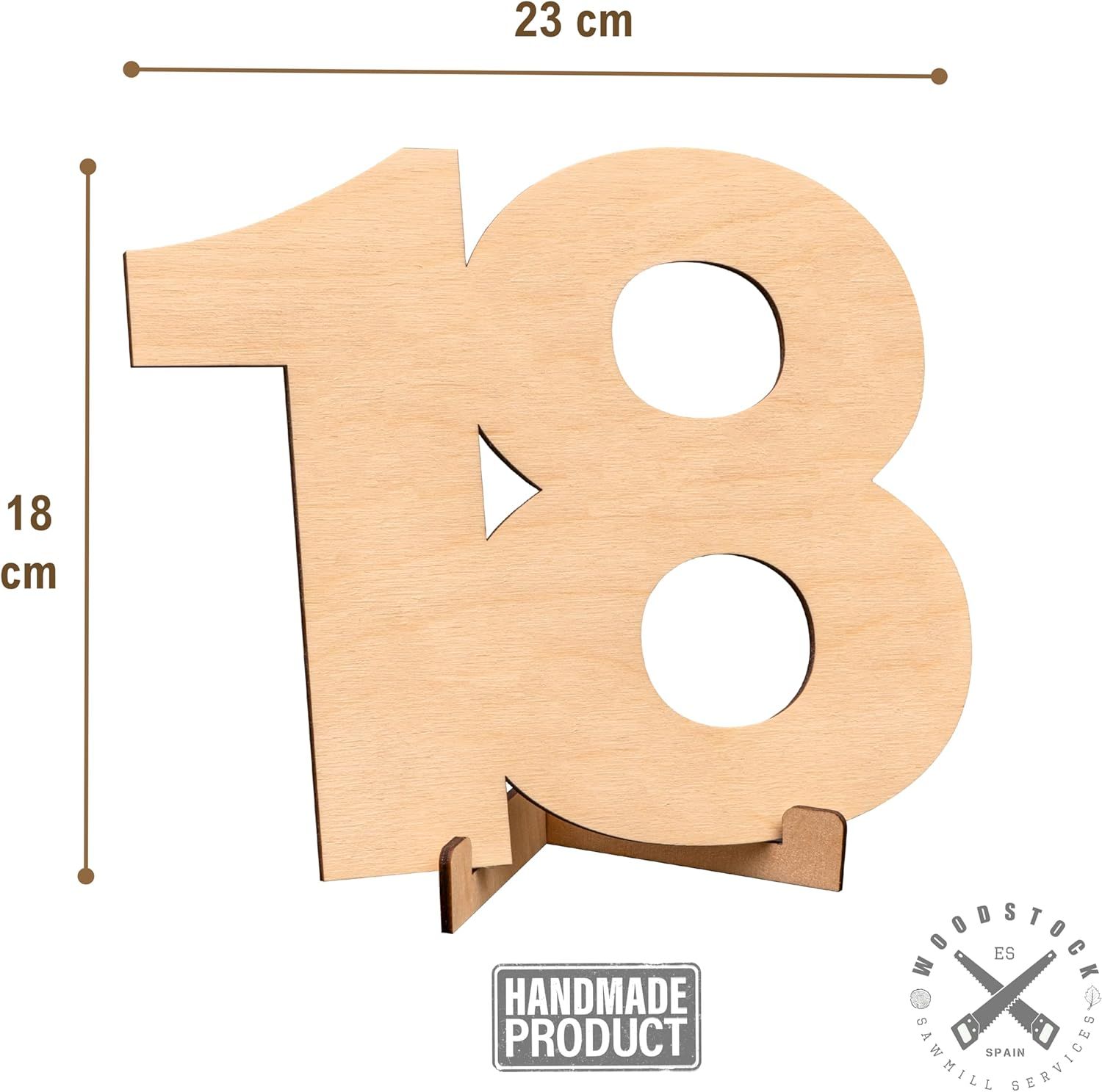 Détail de la carte en bois pour 18e anniversaire
