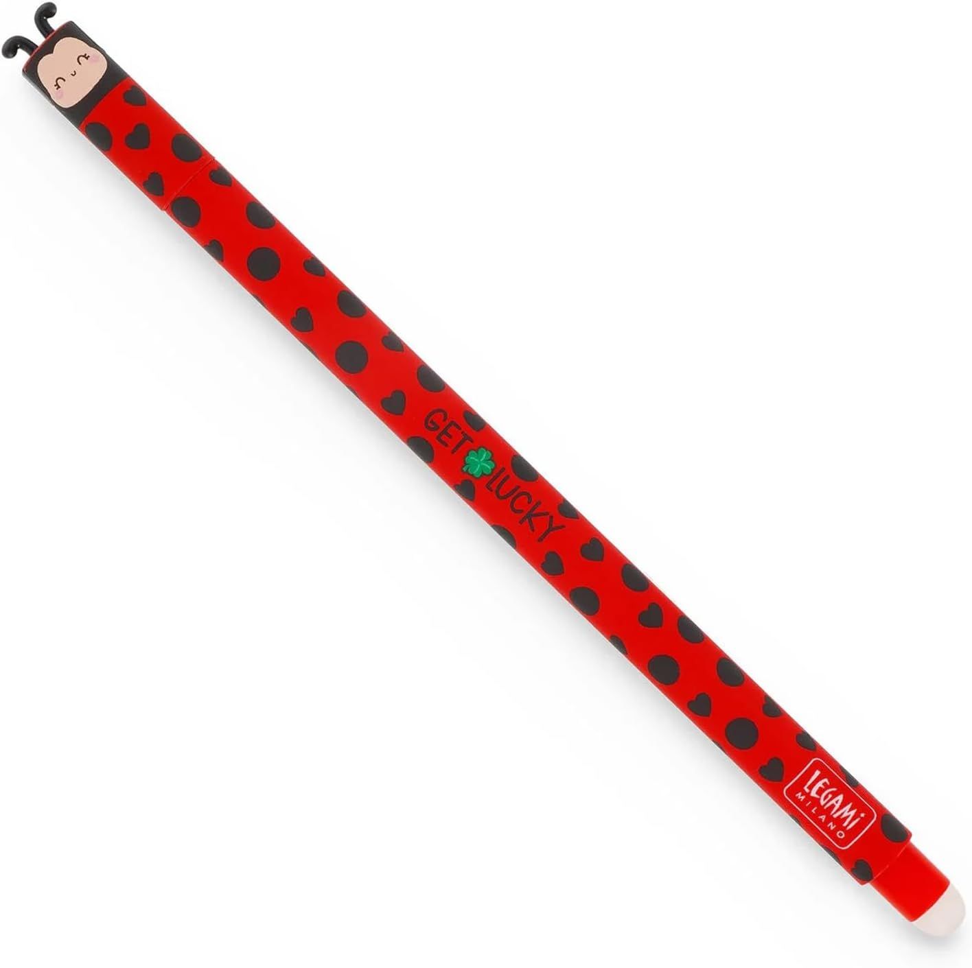 Vue détaillée des stylos LEGAMI avec leurs motifs animaux et couleurs variées