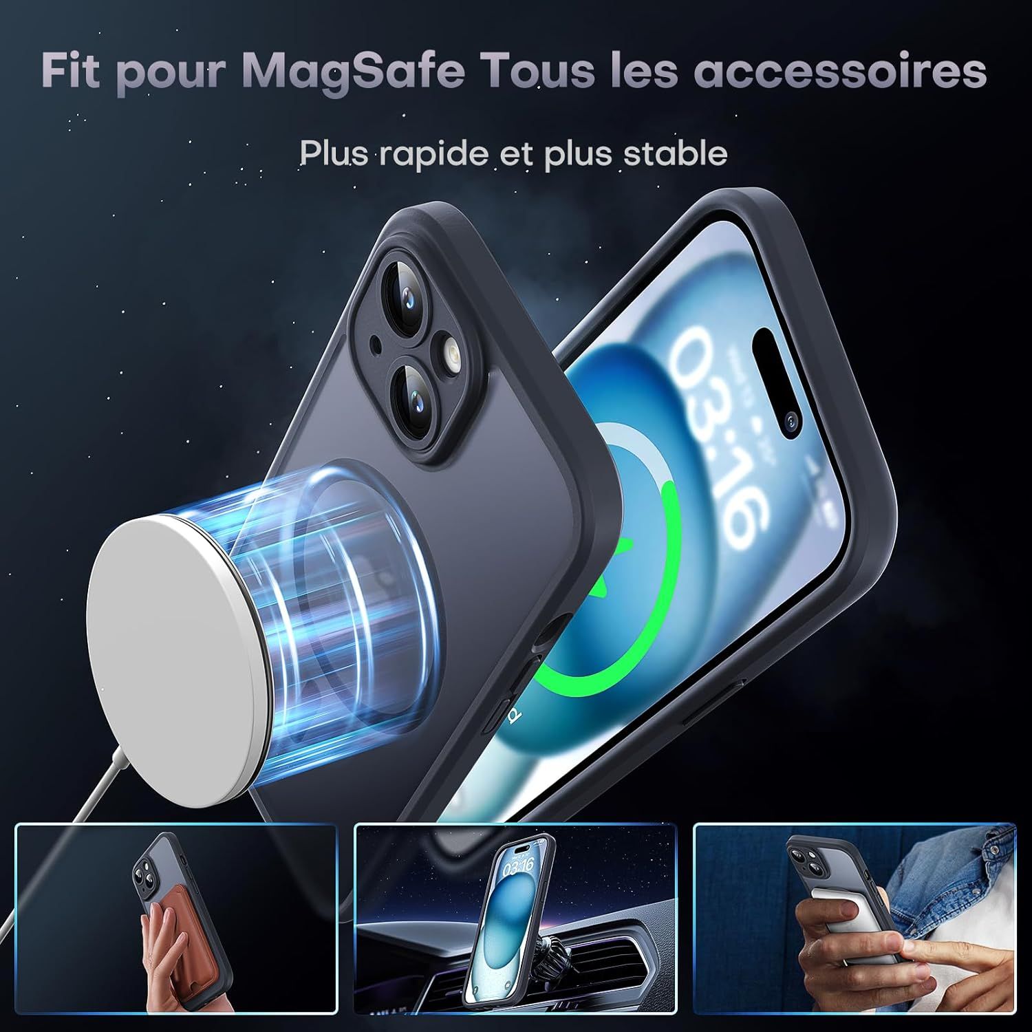Présentation produit : coque TOCOL MagSafe pour iPhone 15