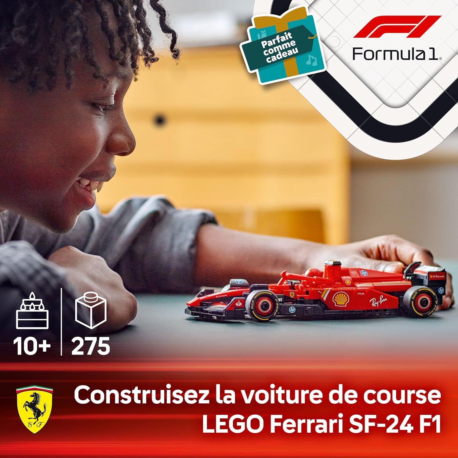 Détails du cockpit et du pilote de la LEGO Ferrari SF-24