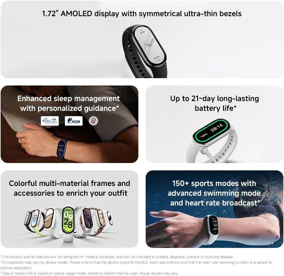 Présentation produit : Xiaomi Smart Band 10 avec ses accessoires et son écran AMOLED
